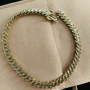 10k Yellow Gold Diamond Tennis Bracelet